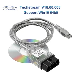 Techstream TIS V18.00.008 MINI VCI J2534 For Toyota MINIVCI OBD2 OBD FT232RL Diagnostic Cable Auto Scanner for Car Until 2023