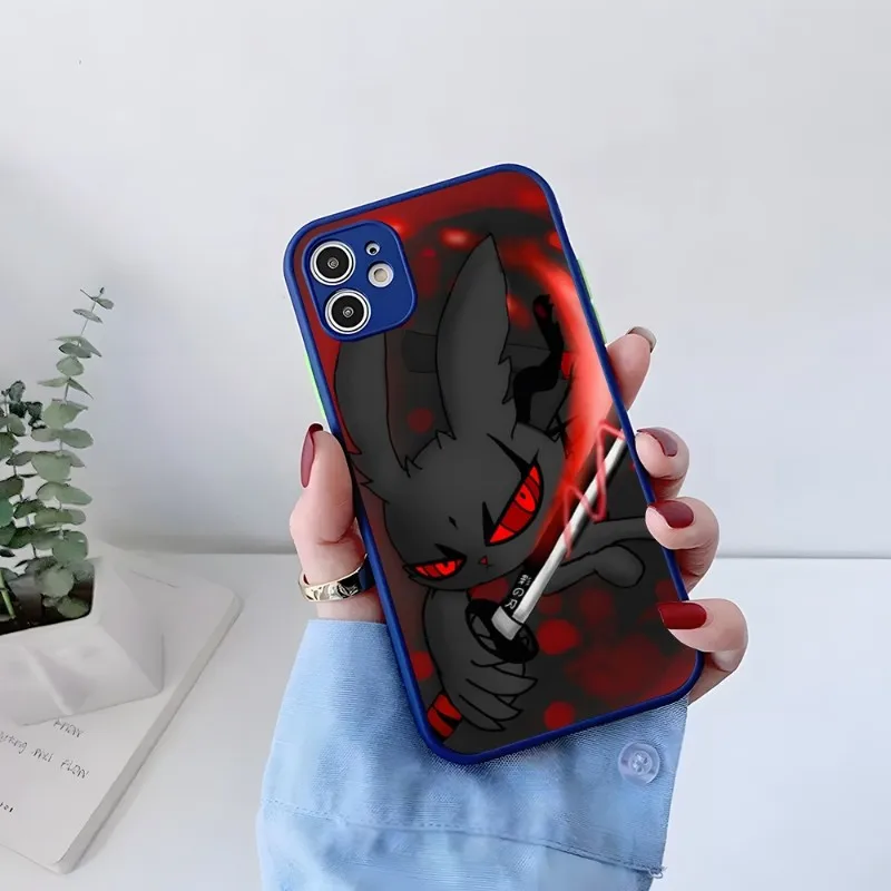 Bloody Bunny Phone Case Red Blus For IPhone 13Pro 12 11 14 Pro Max Mini 8 7 Plus SE2020 XS Max X XR Matte Cover