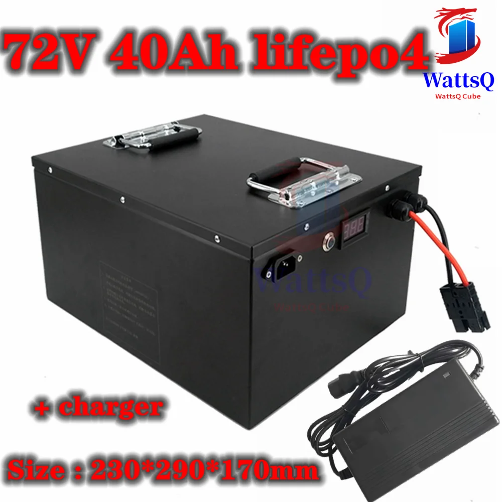 

waterproof lithium 72v 40ah lifepo4 battery BMS 24S for 5000w 3500w bicycle bike scooter Forklift vehicle +5A charger