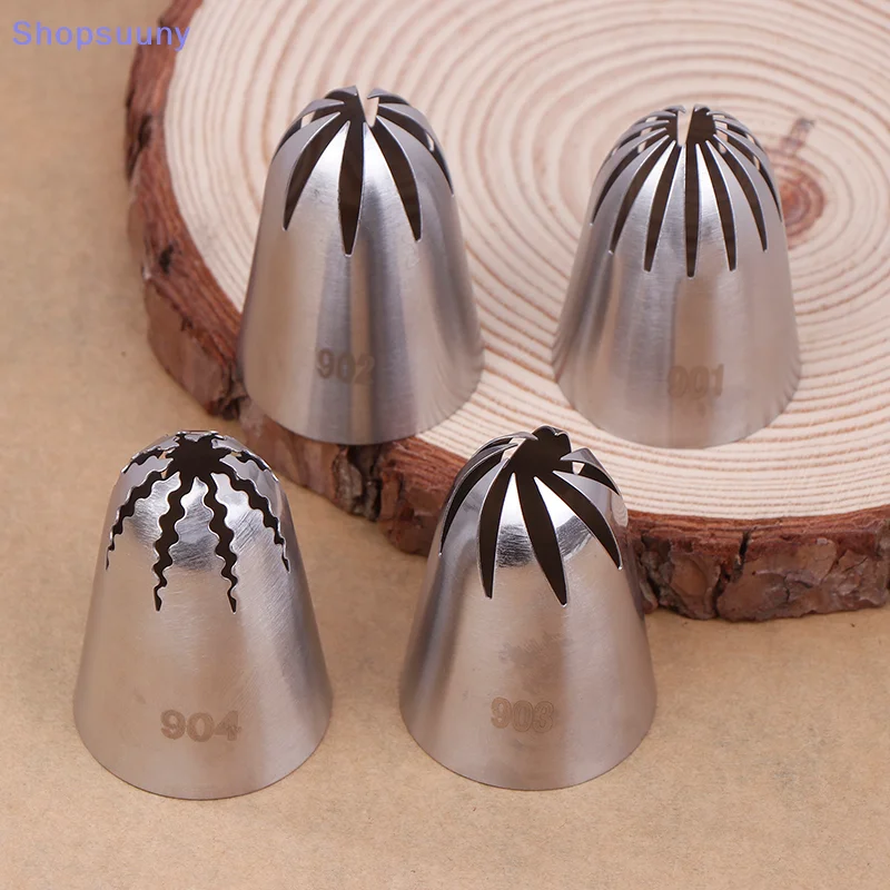 [SU]901 902 903 904 Stainless Steel Large Size Close Star Piping Nozzle Cream Icing Tips Cake Fondant Kitchen Baking Tool[SU]