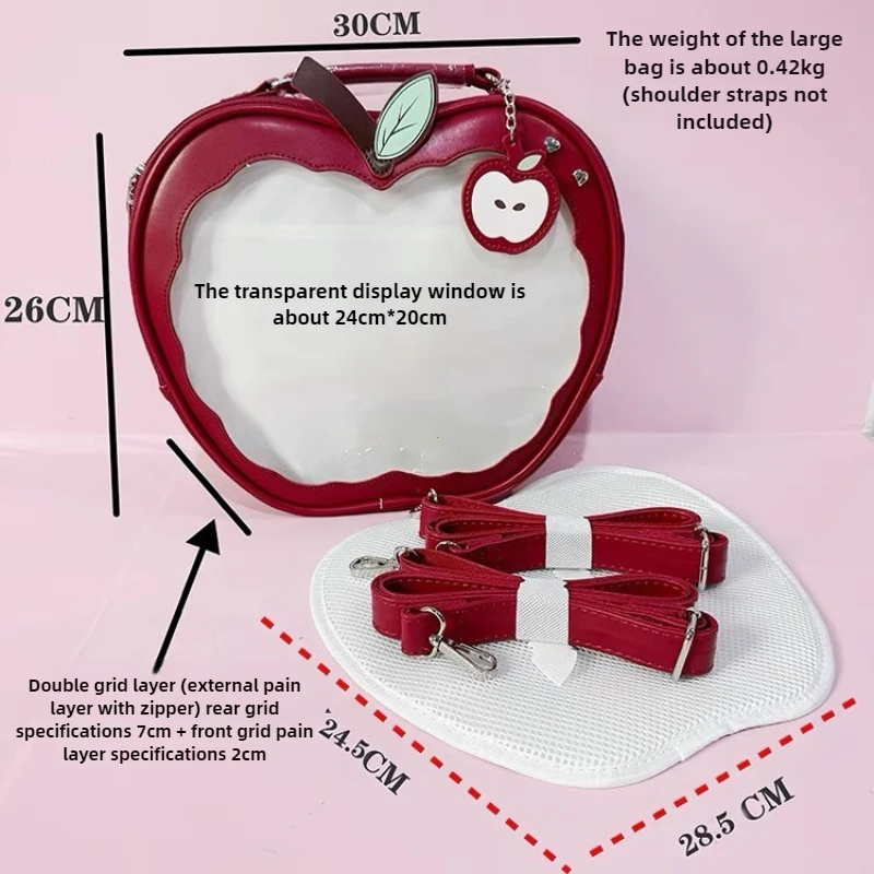 New Girl Harajuku Niche Design Apple Crossbody Bag Handbag Sweet Style Cute Ulzzang Ita Bag Y2K Backpack Preppy Style ItaBag