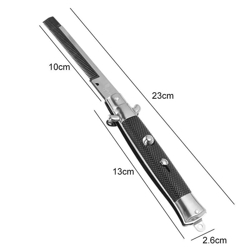 Handmade Pet Modelling Steel For Barbershop Folding Spring Comb Pocket Clip Hair Styling  Accessories Moustaches Comb