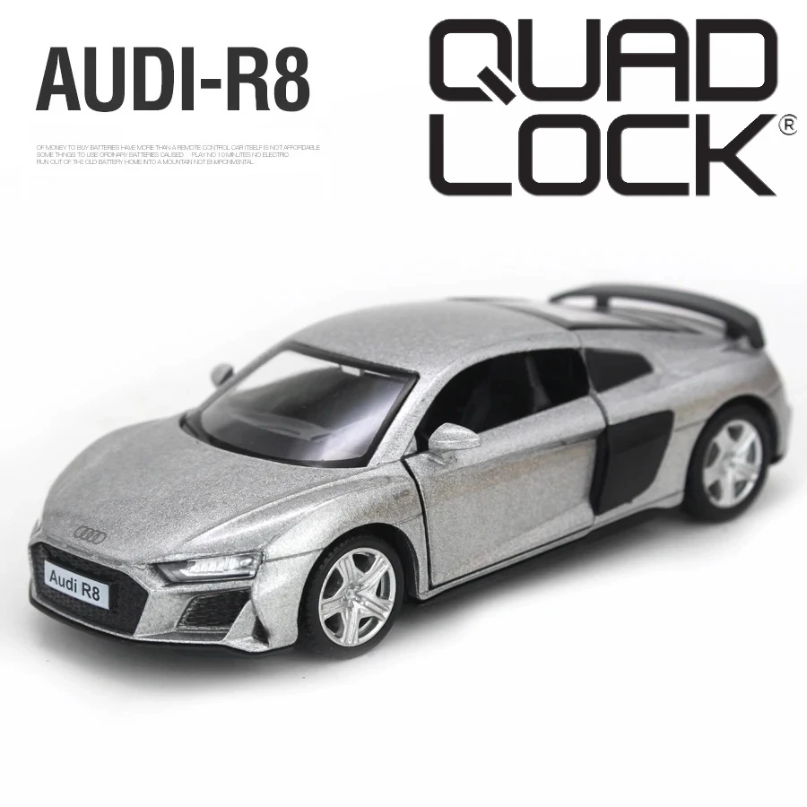 1:36 escala audi r8 liga diecast carros modelo brinquedo alta simulação metal corpo portas abertas puxar para trás veículos para presentes das crianças