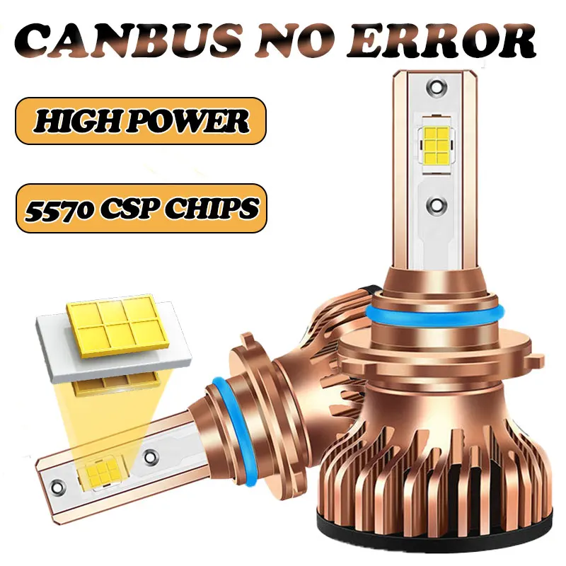 Turbo H7 LED Headlights Bulb Canbus H4 H1 H11 9005 HB3 9006 HB4 H8 H9 9012 6500K High Low Beam Car Lights Headlamp 12V 24V