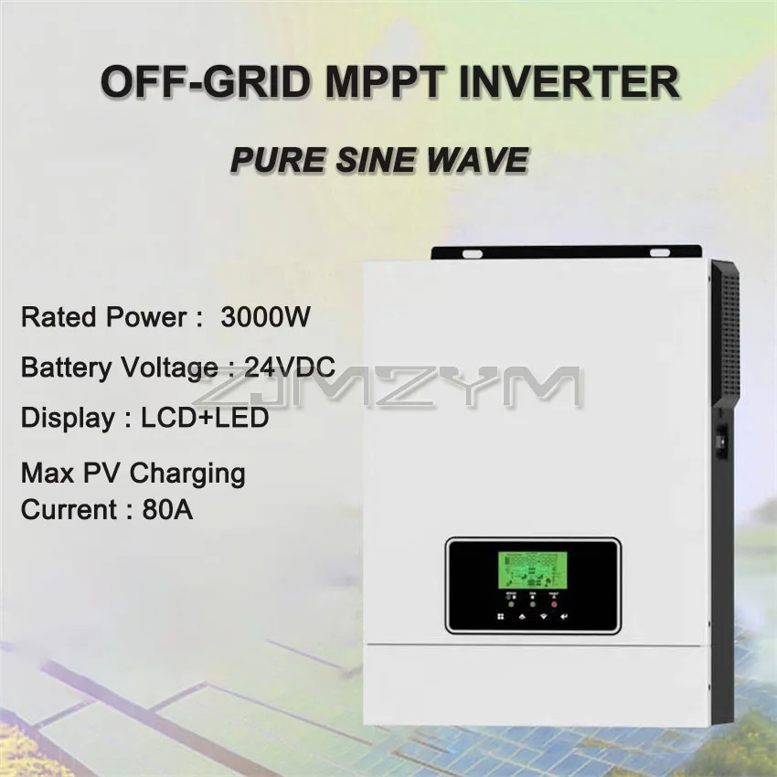 3000W Hybrid solar inverter 3KW 24V 220V-240V pure sine wave inverter MPPT 80A solar controller off-grid inverter