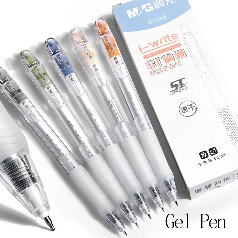 

Гелевая ручка M&G, черная 0,5 мм, быстросохнущие чернила, наконечник St, многоразовый сердечник ручки, использование для студенческого экзамена, мягкая гелевая ручка, канцелярские принадлежности для студентов