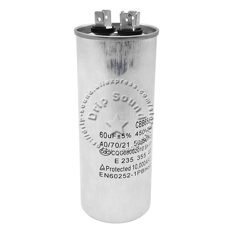 1pcs CBB65 5uF-100uF 450V 50/60Hz Motor Running Starting Capacitor for Air Conditioning Compressor