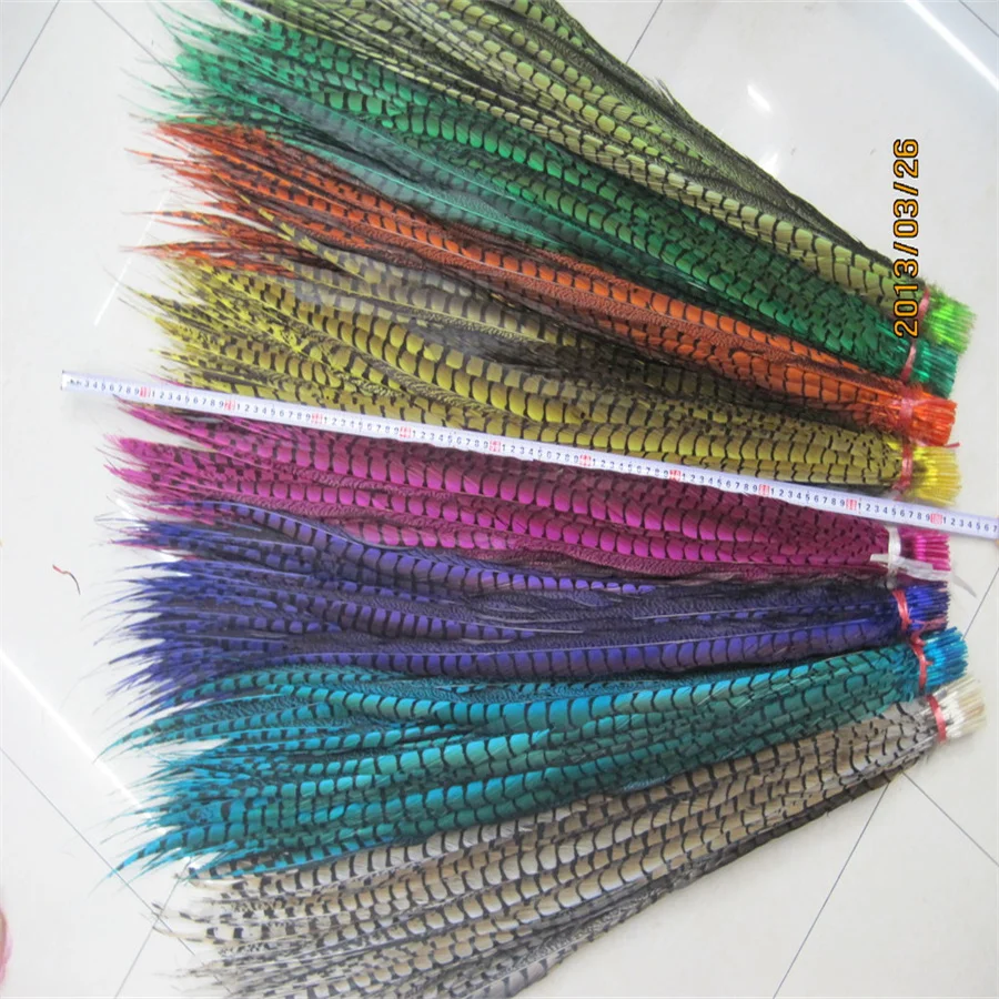 100PCS/Lot 70-80CM Copper Chicken Side Tail Feathers Natural Pheasant Tails Plumes Carnival Costume Party Decoration Feather