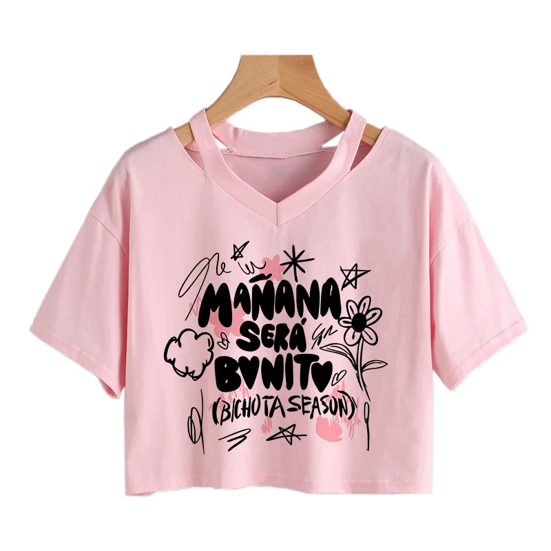 قمصان نسائية كارول على شكل قلب ، مانانا سيرا ، تي شيرت قصير بونيتو ، كل شيء سيكون جميلًا برسومات ، قميص Y2K مضحك ،!