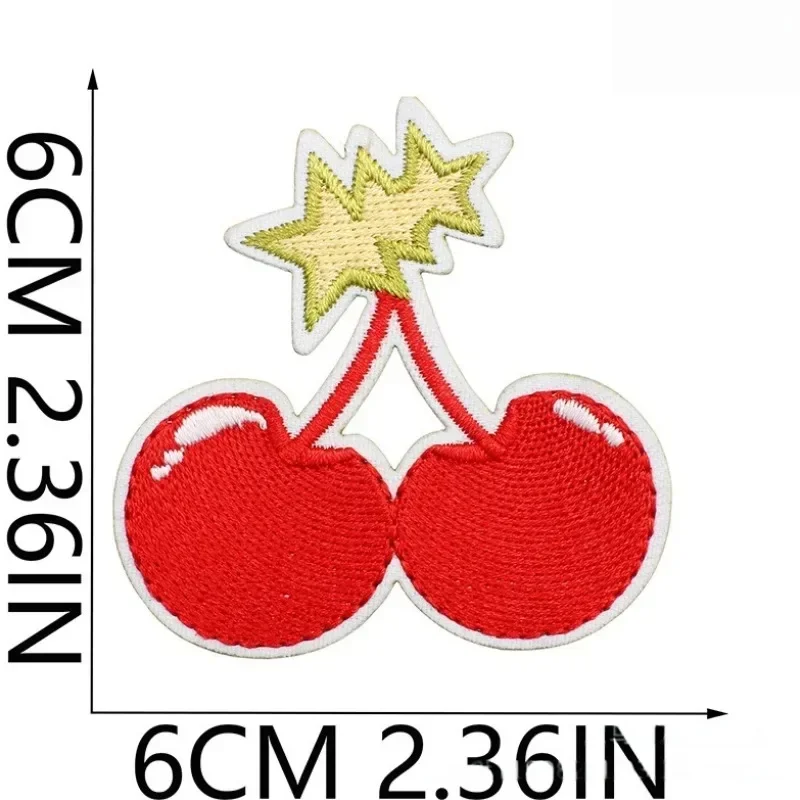 الكرز الفاكهة الملابس التصحيح Diy بها بنفسك التطريز الأطفال تي شيرت فستان التصحيح الملابس والاكسسوارات شارة التطريز ملصق الكي p