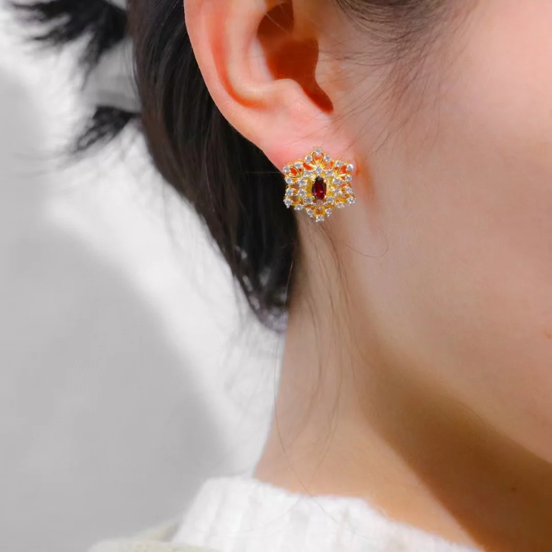 

Certificated Delicate 925 Sterling Silver Accessories Natural Purple Garnet Green Agate Jewelry Set Luxury Gifts For Girls