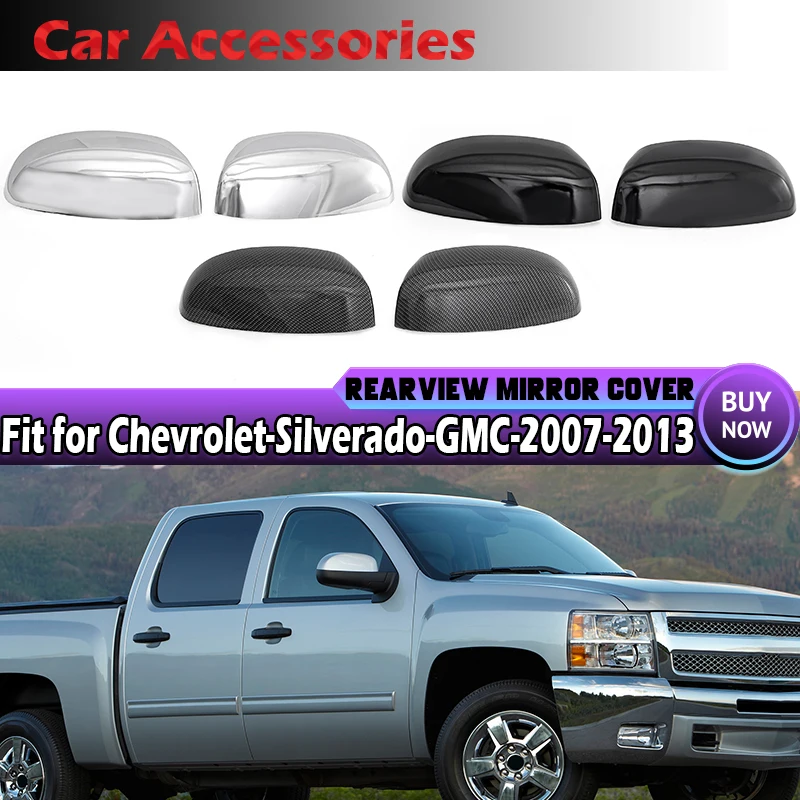 

Chrome Car Side Wing Rearview Mirror Covers Caps For CHEVROLET Chevy Silverado TAHOE SUBURBAN GMC Sierra Yukon XL 2007-2013