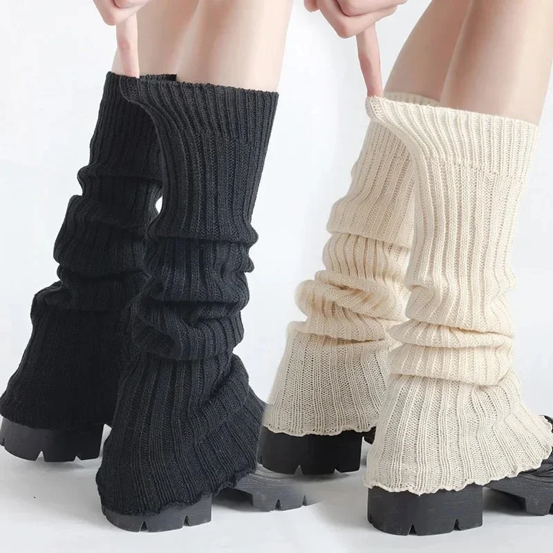 

2025 Spring Lolita Leg Warmers Socks Female Knitted Warm Foot Cover Women Warmer Lady Autumn Crochet Heap Heap Socks Boot Cuffs