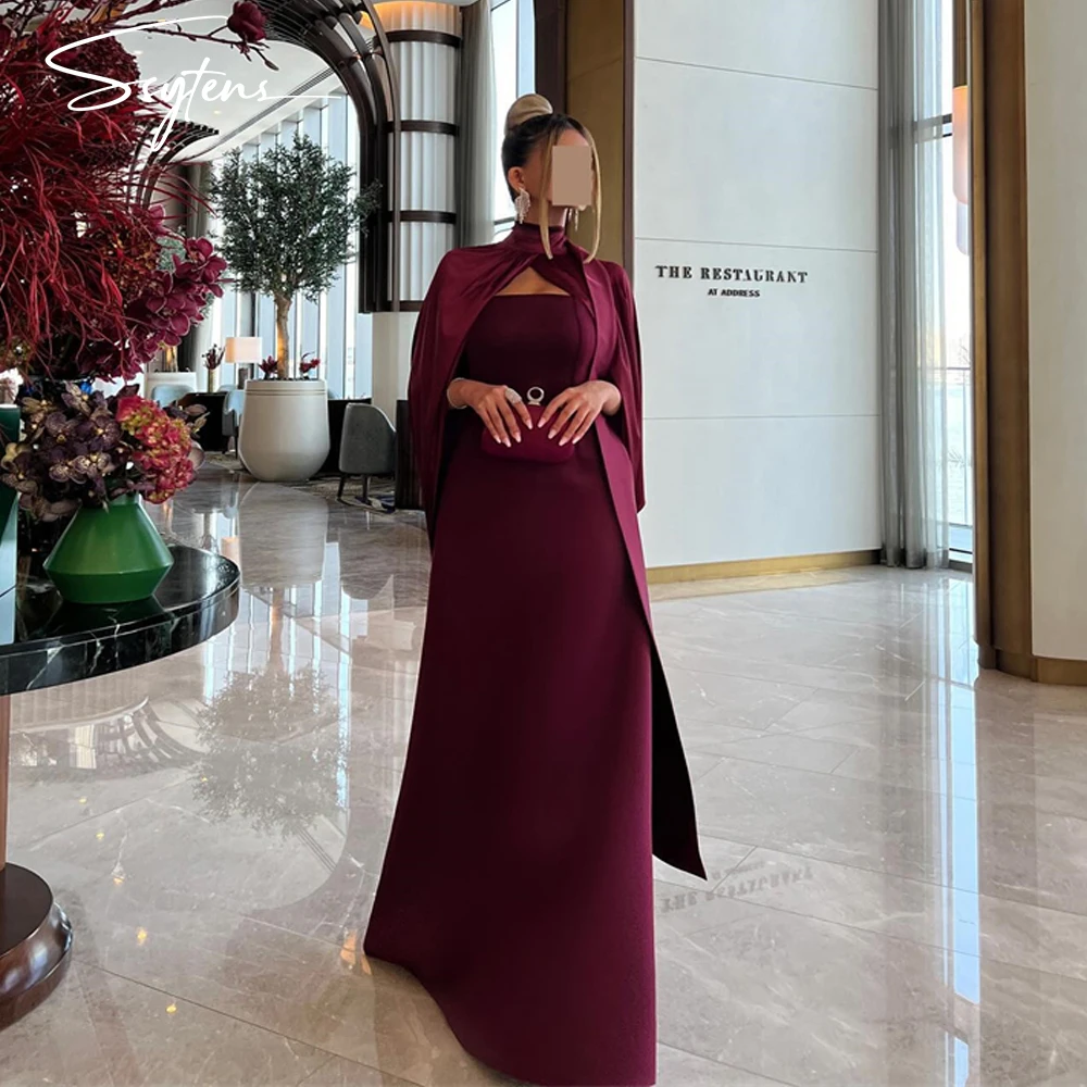 Fashion Sexy Evening Party Dresses Arabic High Neck Long Sleeves Vintage Wedding Women 2 Pieces Formal Gowns Event Prom Gowns