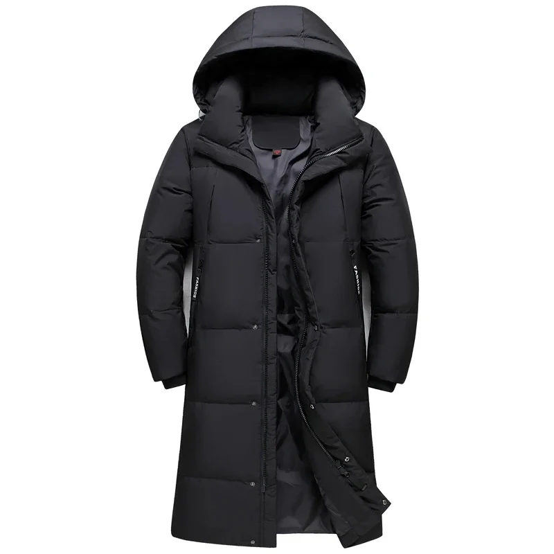 2025 New Arrival Winter Down Jackets Men Overcoat Fashion Thicken Warm 90% White Duck Coats for Hooded Black Long Parka