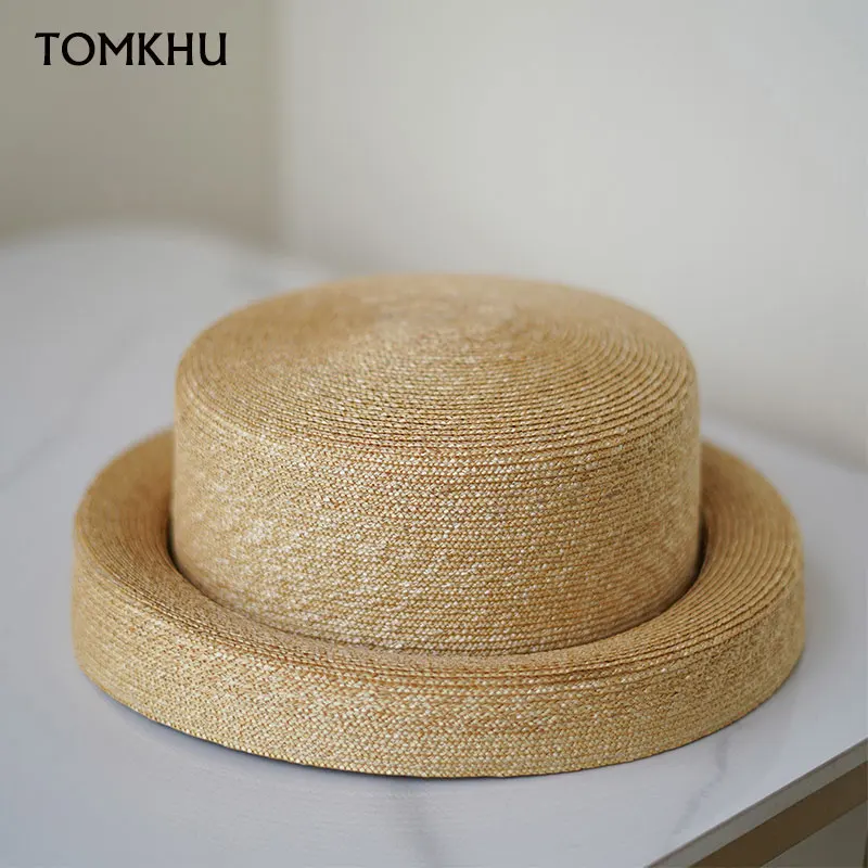 2024 New Nice Natural Straw Vintage Fashion Fedora Hat For Women Ladies Luxury French   Elegant Berets Bucket Hat Designer Bonne