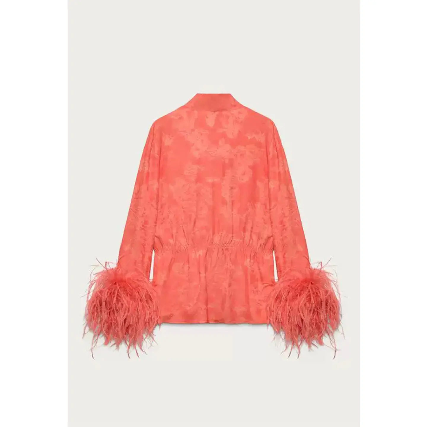 Casual Long Sleeve Shirt Jacket with Feather Splicing Cross Collar Women's Fashion Set Summer Collection Long Pants