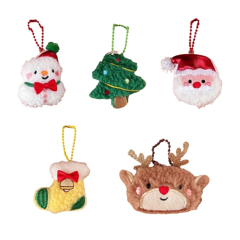 Mini Cartoon Santa Toy Handbag Bag Purse Pendant Christmas Tree Key Holder Toy Dropship