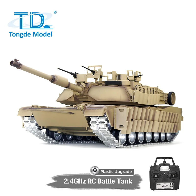 Tongde RTR 1/16 RC Military Tank Abrams M1A2 SEP TUSK II Ugrade Metal Driving Road Wheel Radio Control Ready to Run Tank TH23306