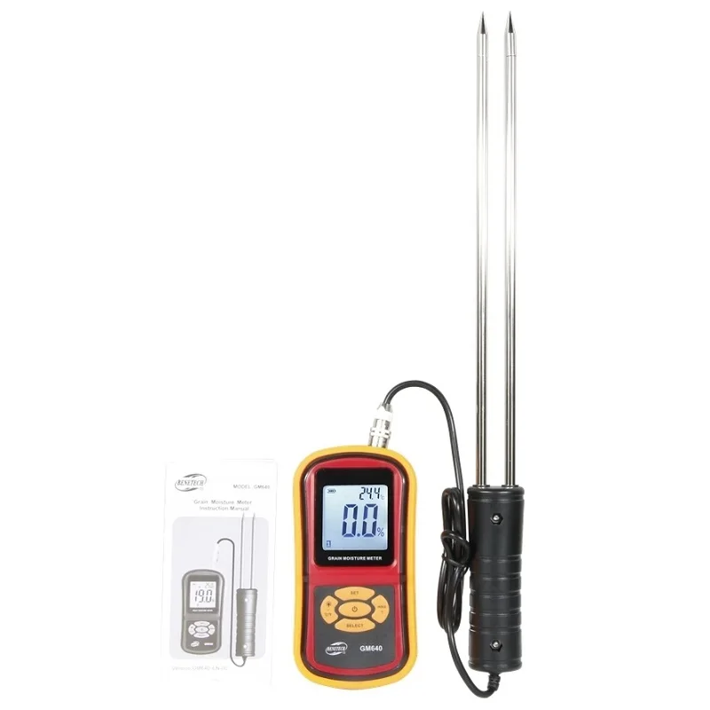 

Digital Grain Moisture Meter with Measuring Probe GM640 Portable LCD Hygrometer Humidity Tester for Corn Wheat Rice Bean Wheat