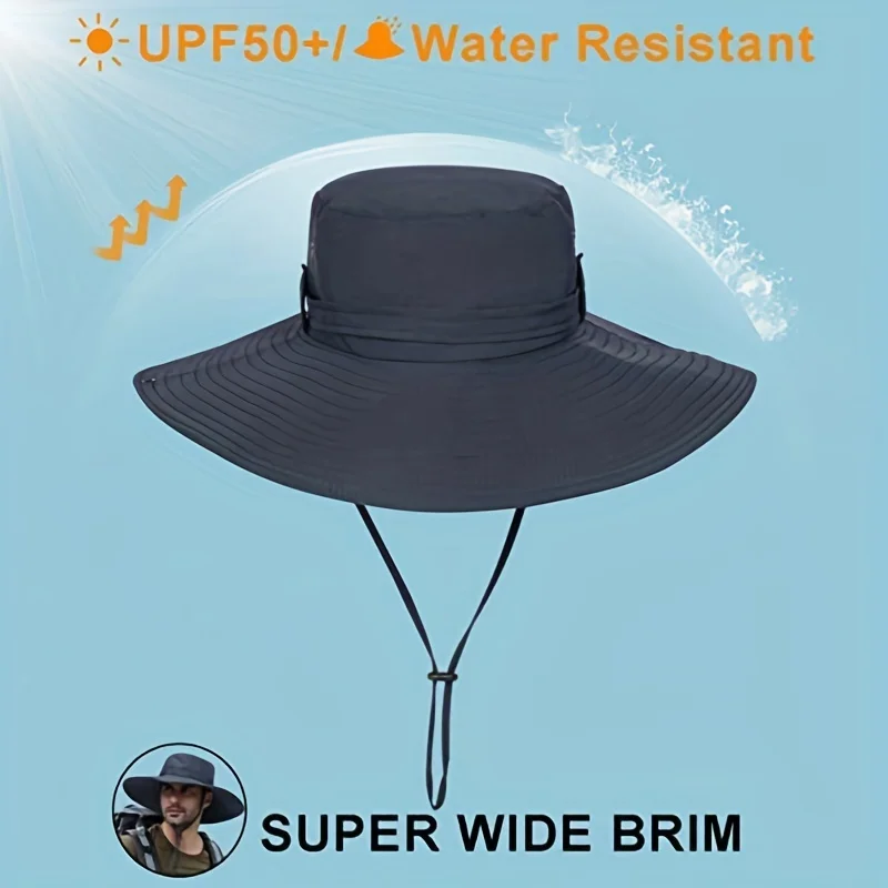 New Waterproof Fisherman Hat Outdoor Summer Sun Anti UV Protection Breathable Mesh Camping Hiking Mountaineering Caps Mens Women