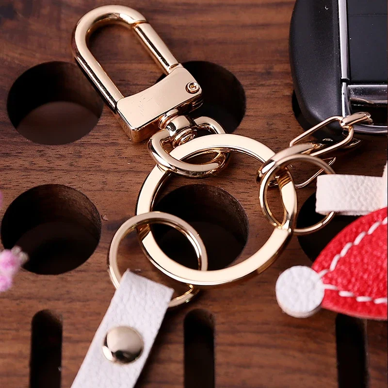 Handmade Real Leather Snowman Key Ring Key Chain Christmas gifts  keychains