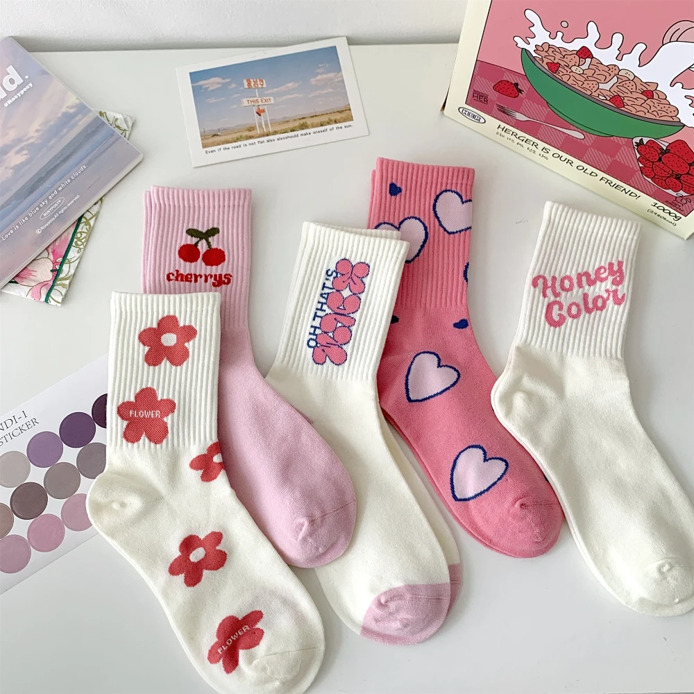 

Women's Socks Cute Cotton Non Lip Long Socks Four Season Universal Aesthetic Anime Sock Set for Girls Gift Sleeping Socks