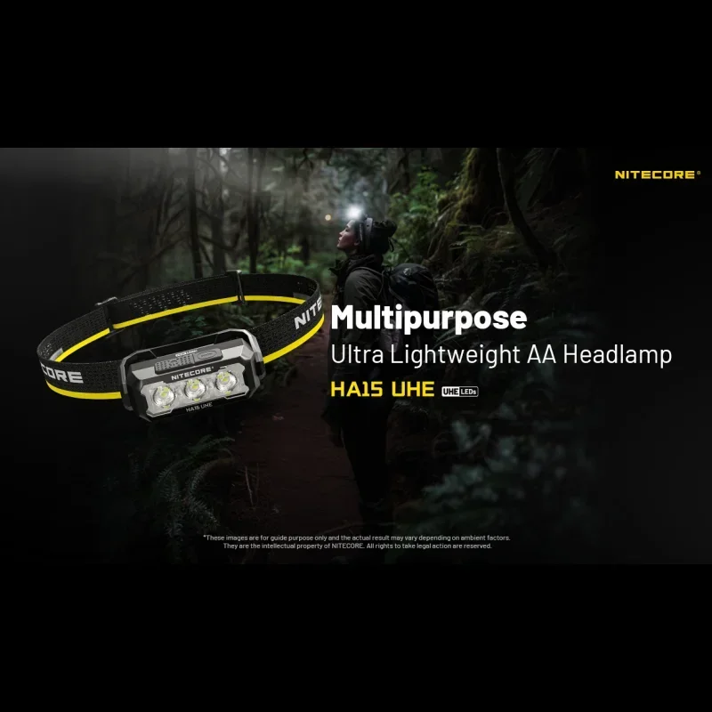 NITECORE HA15 UHE Headlamp 400Lumens 6*NiteLab UHE LEDs Include Battery For Camping, Hiking/Trekking