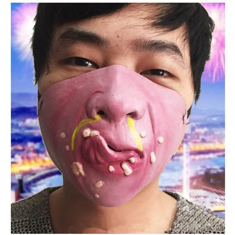 Half face clown mask funny mask latex half face mask dance performance dress up prank mask