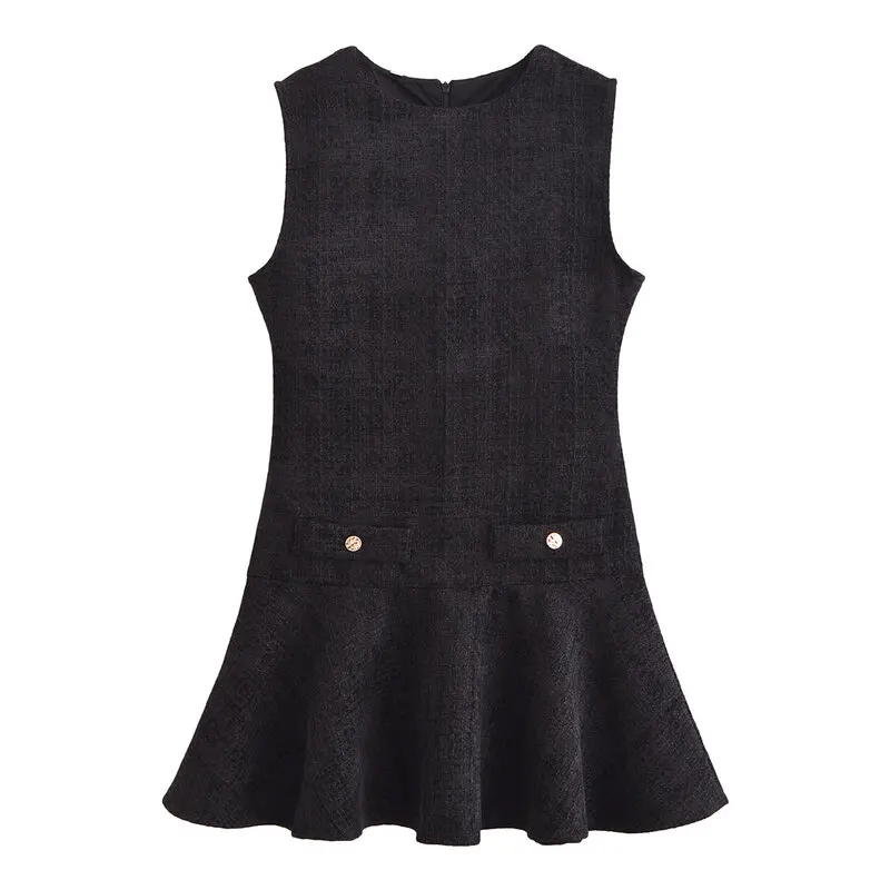Ele ort Svel round Ne Dr 2024 Autumn Winter New Arrival Women's Faion Texture Classy Sle Single Piece