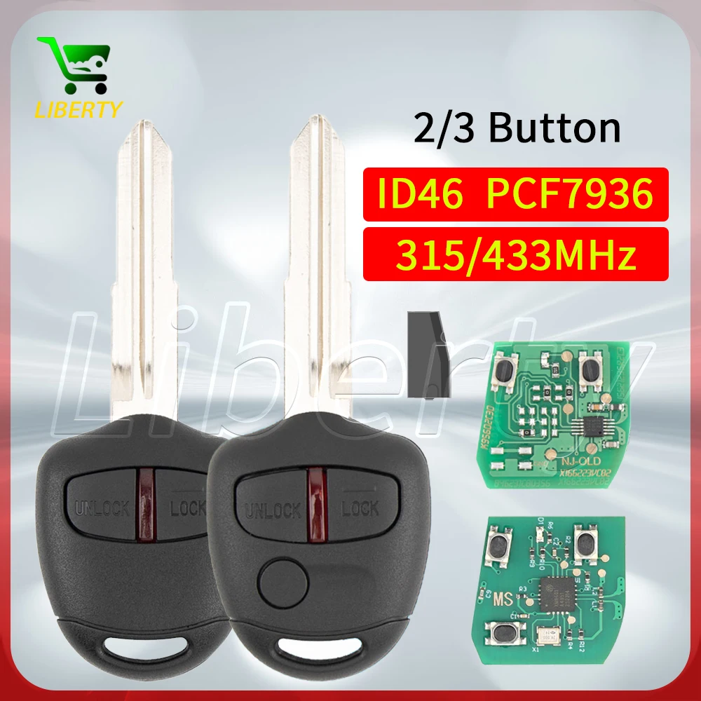 

Liberty 315 МГц/433 МГц ID46Chip прямой дистанционный ключ от машины для Mitsubishi Outlander ASX Lama Shogun Lancer Triton Pajero автомобильный ключ