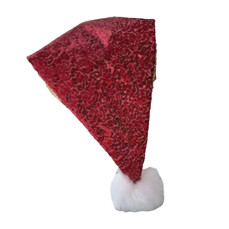 Glittering Sequined Christmas Santa Caps with Formal Event Santa Hats Festival Props Hat for Holiday Gathering