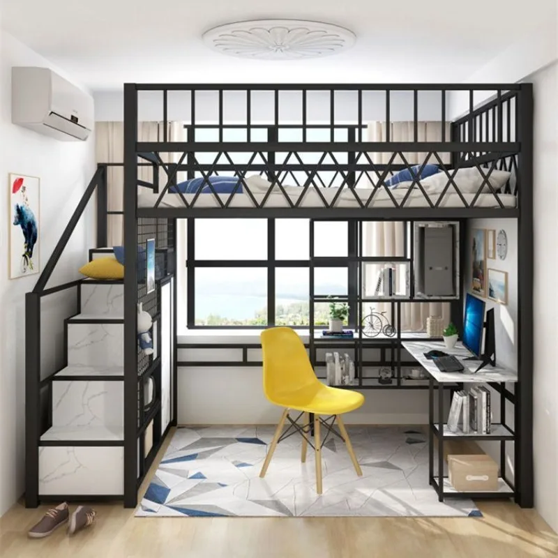 and under the table Duplex, second floor high and low bed Thickened children's loft Space-saving multi-functional