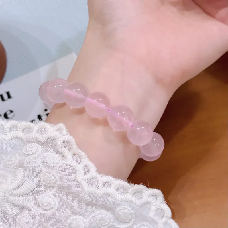 Little red pink crystal grapefruit powder permeable jelly versatile bracelet girl trick peach blossom bracelet gift wholesale