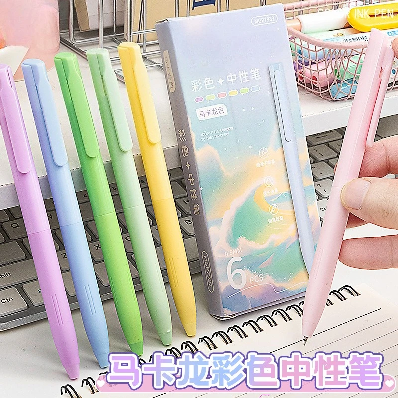 

6Colors/Set Color Gel Pen 0.5mm Tip Ballpoint Pen Writing Pens Color Ink Marker Pen Students Gift Stationery School Supplies