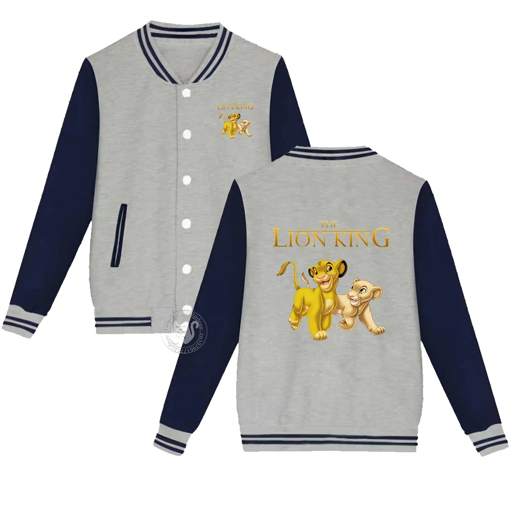 Animated Lion King Printed Kids Baseball Uniform 2-14 years old for boys and girls thick warm cardigan coat