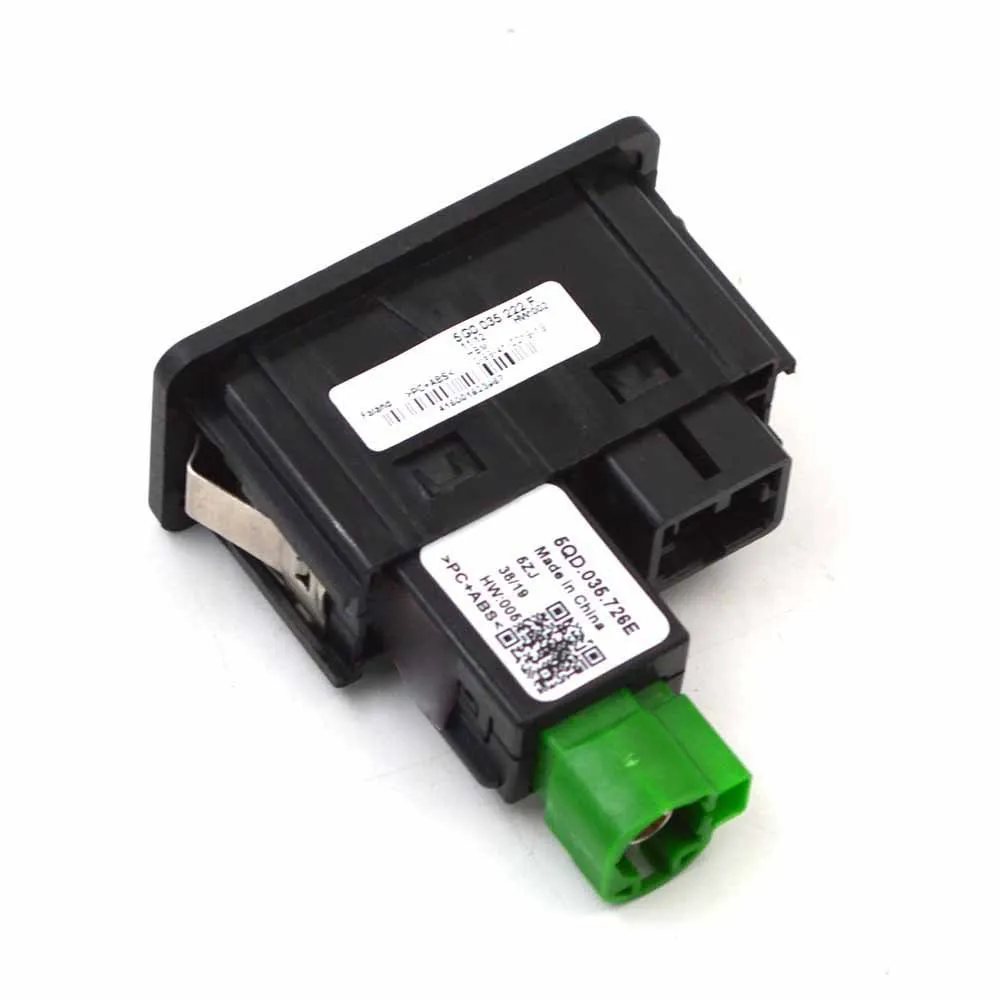 Green-head switch for Volkswagen Golf 7 MK7 CarPlay, USB, and AUX multimedia interfaces (model 5Q0035726E)