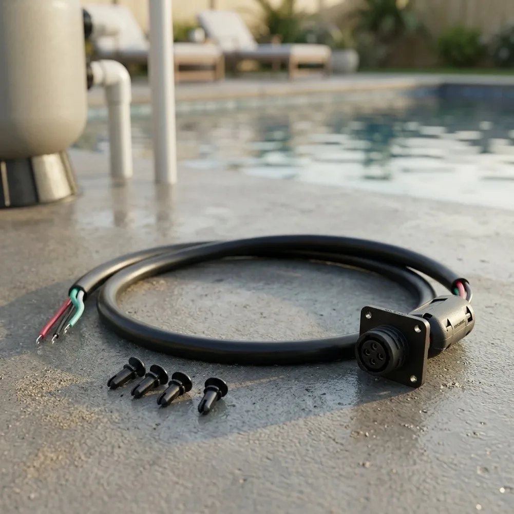 520724 Pool Power Cord Assembly With 4-Pin Connector For Pentair for intellichlor, 2.8ft for weather-resistant Replacement Cable