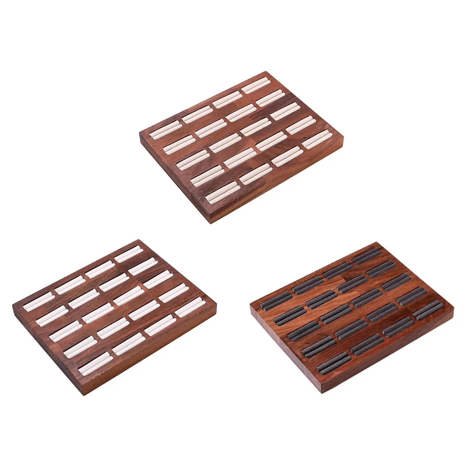 

Jewelry Tray Rings Display Stand Table Centerpiece Wood Decorative Storage Organizer for Rings Earrings Studs Selling Show
