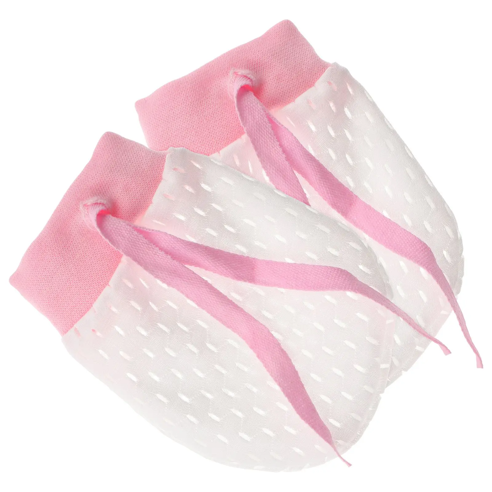 Baby Anti Scratch Mittens Mesh Thin Breathable Elastic Drawstring Newborn No Scratch Gloves Hand Protection