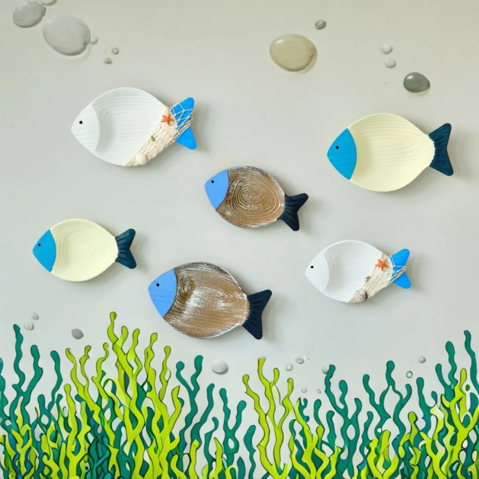 2個セット-写真撮影用小道具-木製-魚-海洋-ビーチ-壁飾り-木製-吊り下げ式-海岸-ウォールアート-装飾-湖の家-海洋-浴室装飾