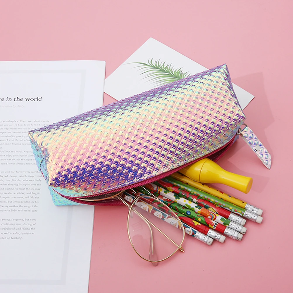 

1pc Fish Scale Bag Holographic Waterproof Portable Makeup Organizer Travel Toiletry Case For Ladies Girls Gift (Purple)