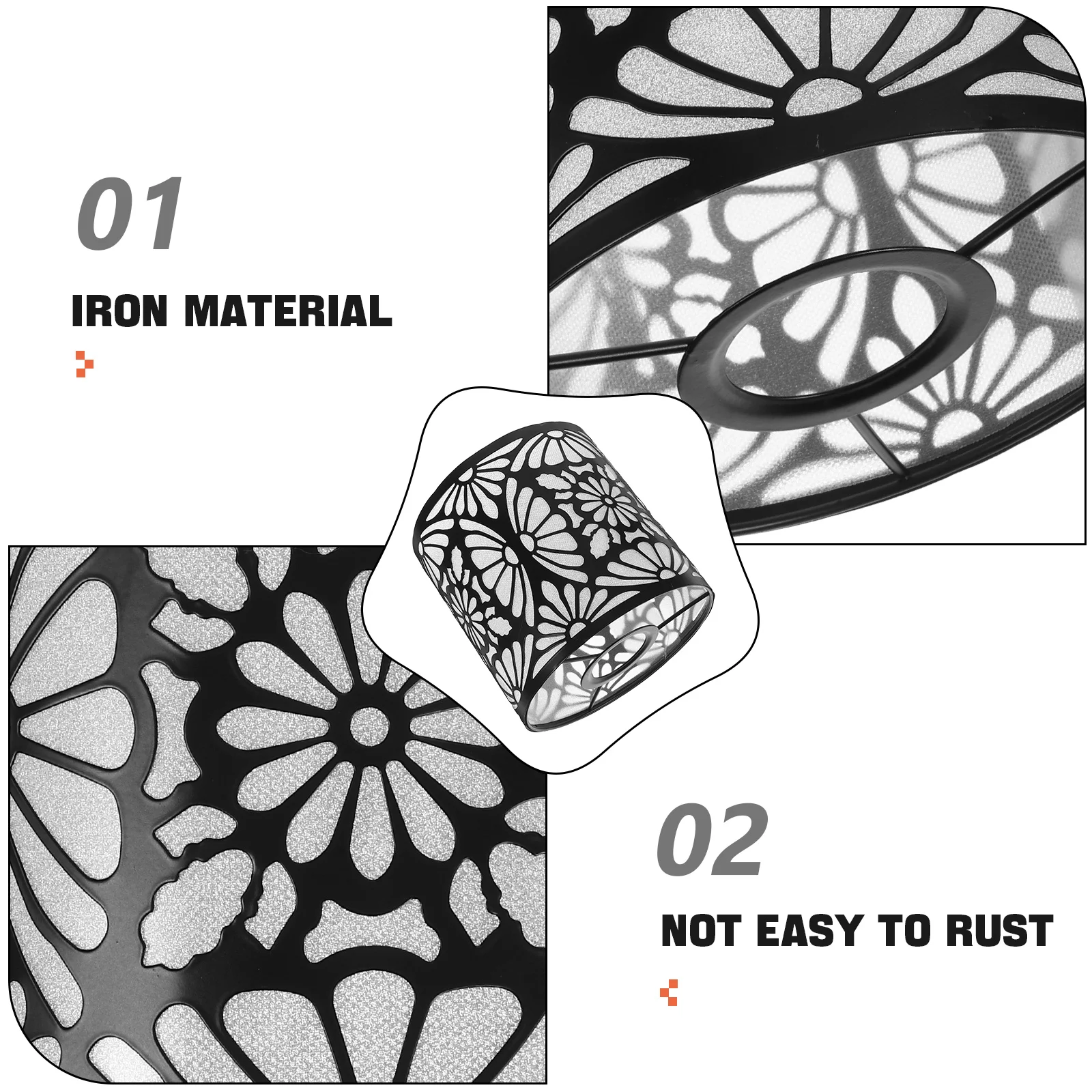 سلك الحديد الجوف خارج عاكس الضوء لتعليق مصباح السقف ضوء الظل استبدال أجزاء المصباح المعدني الصغير مطعم المنزل الأنيق #3
