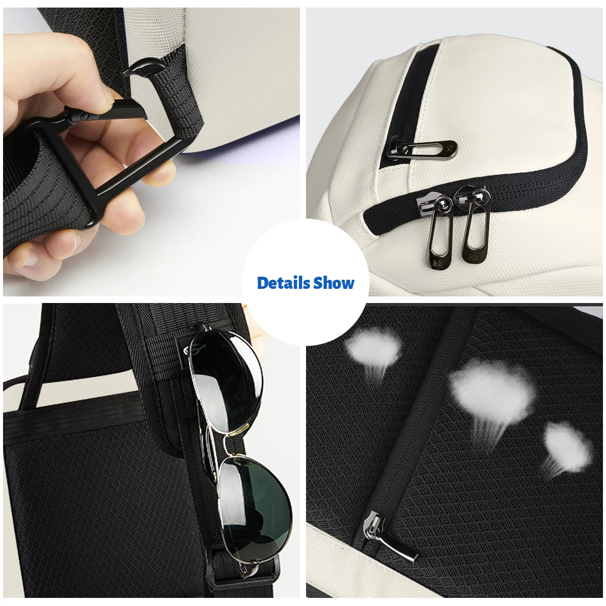 HcanKcan Casual Hiking Shoulder Bag For Man Water Resistant Work Sling Chest Bag Portable Travel Pack Male Crossbody Cycling Bag view 6