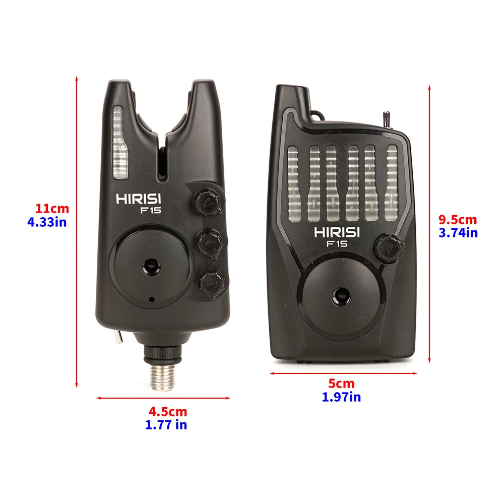Hirisi F15-4 Fishing Bite Alarm LED Light Indicator Adjustable Volume and Sensitivity 150m Long Range - view 3