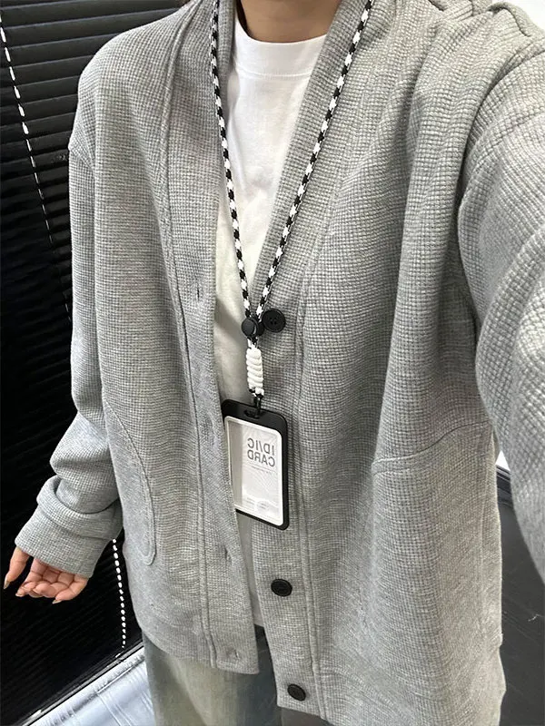 

Мужской толстый вязаный кардиган с V-образным вырезом, осенне-зимний, теплый, в стиле кэжуал, премиум-класса