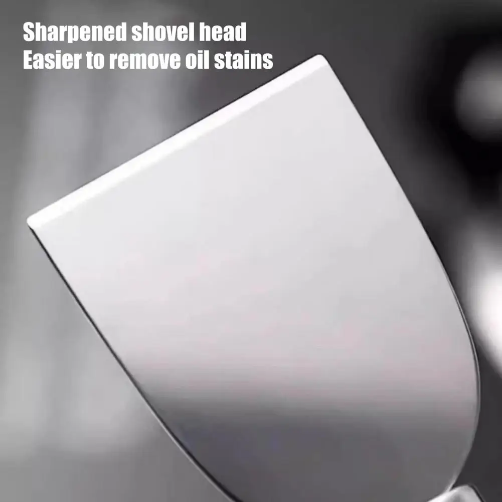 2Pcs Stainless Steel Scraper Double-Ended Multifunctional Kitchen Grease Oil Burnt Food Ice Remover Rust-Proof Cleaning Tool