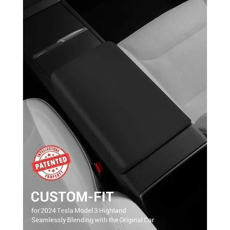 Für Tesla Modell 3/y 2014-2018 Modell 3 Highland 2019 tpe Softcase Auto Mittel konsole Armlehnen deckel Auto Zentral armlehne Box Pad – Detail 2