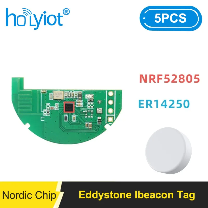 Holyiot nRF52805 BLE Sensor Large Capacity Battery Bluetooth Beacon Tag Low Energy Module Indoor Positioning Eddystone lbeacon