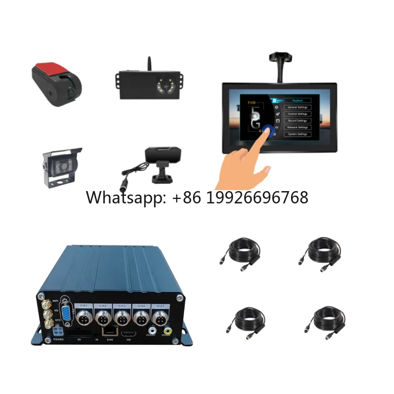 

AI BOX 4CH MDVR 4G GPS CMSV6 Platform with Touch Monitor Vehicle Monitoring System for Fleet Tracking